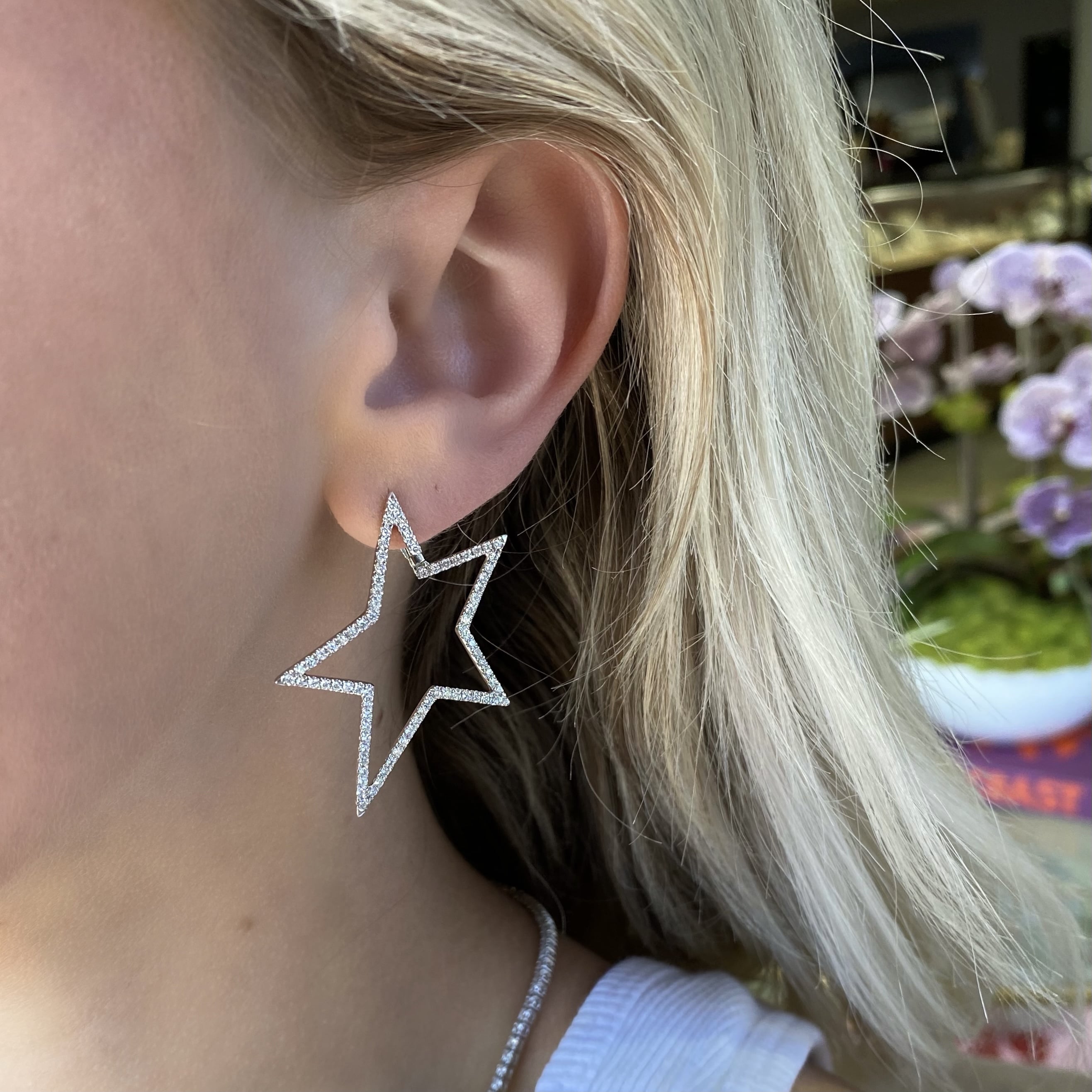 Buy Poppy Swarovski Big Silver Stud Earrings – Boldiful